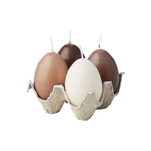 EGG CANDLES Hönsägg, 4-pack, Brun/beige/elfenben