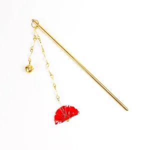 Japansk Kanzashi - Röd solfjäder